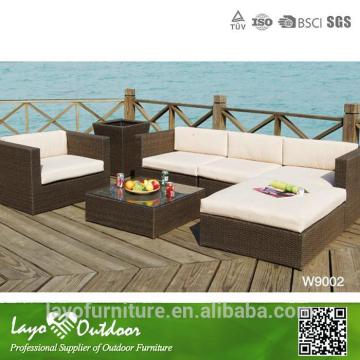 ISO9001 certification latest design l shape wicker sofa furniture