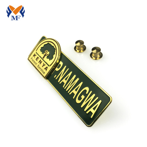 Metal Logo Custom Name Badge Pin For School