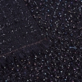 100% poliester tenunan black metallic paillettes tweed fabric
