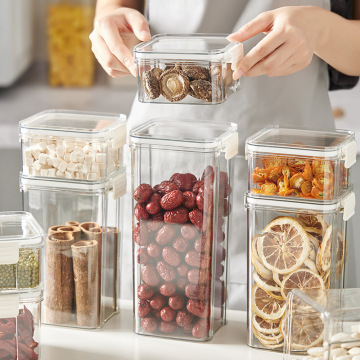 Transparent Rectangle Sealed Box for Kitchen Grain and Food Storage