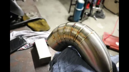 Welded 304 Stainless Steel 3 1/2\" Pie Dump Metal Exhaust Pies