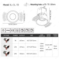 Aluminium 20W Commercial LED Down Lights Deckenrampenlicht