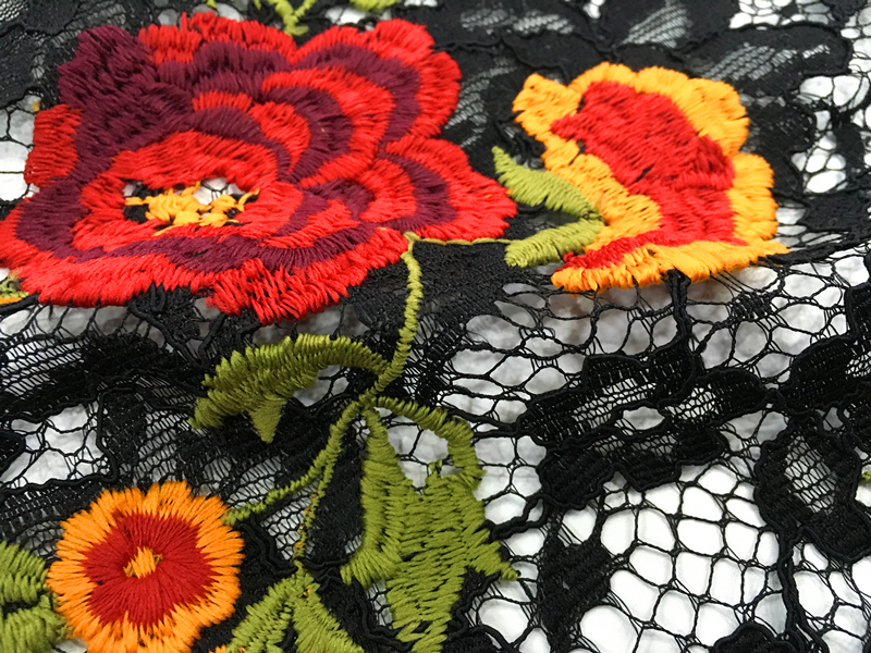 Nylon Cotton Lace Embroidery Fabric