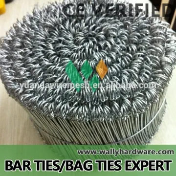 wholesale factory lowest price SAE1006 SAE1008 16ga 17ga 18ga soft iron galvanized bar ties/iron double loop wire ties/bag ties