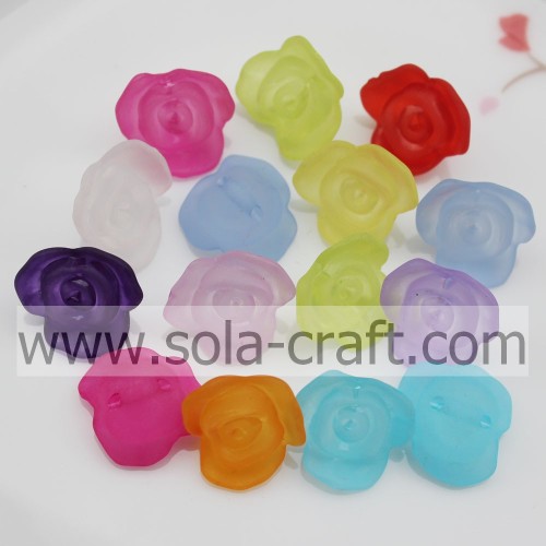 Fashion Plastic Matte Rose-shaped Beads with Exquisite Design for ornament jewelry