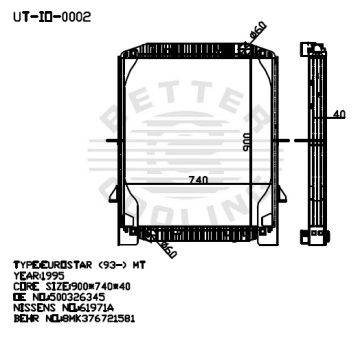 Radiator For Truck IVECO EUROSTAR 93- MT OEM 500326345