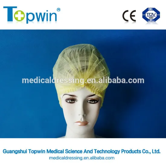 white blue yellow green two lines PE bag package Surgical cap