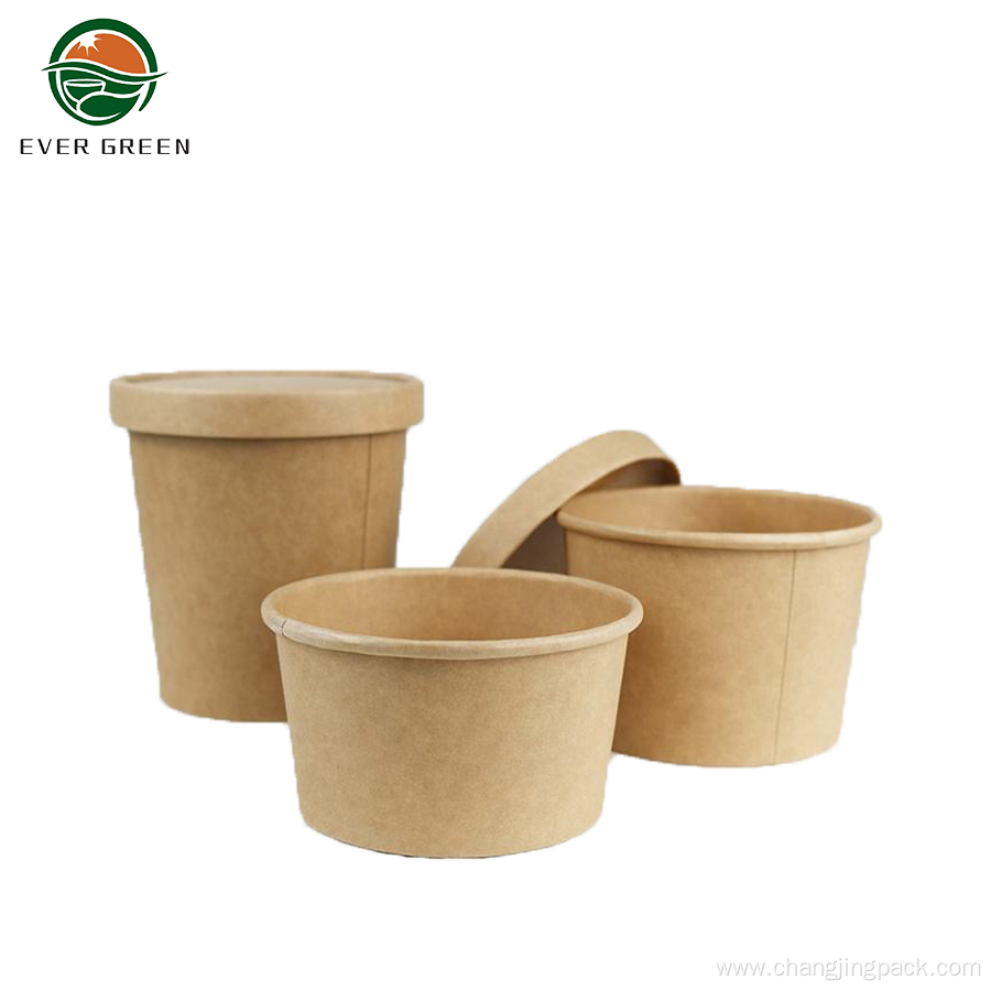 Disposable Biodegradable 16 oz Eco-friendly Kraft Paper Bowl