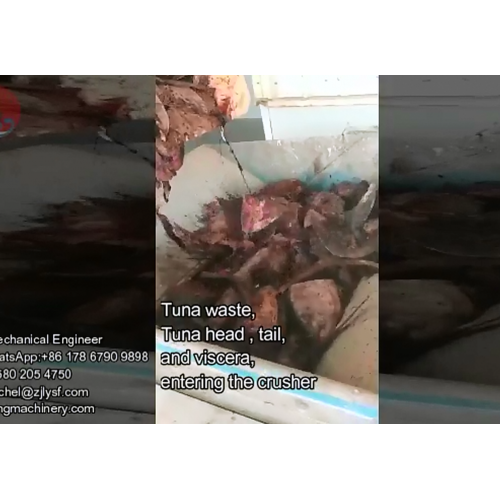 Pinutol ng Crusher ang tuna waster