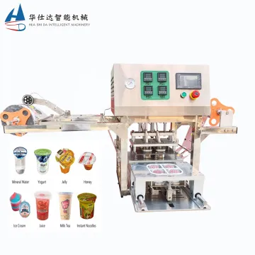 China Manufacture Auto Shuttle Tray Tea Cup Sealing Machine - 4 Cup Sealing Machine for Jelly Milk Cup Tray Sealer