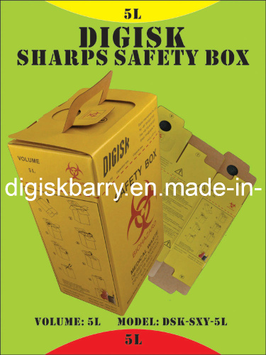 Cardboard Sharps Safety Box (yellow Color/5lt) For Hospital Sharps ...