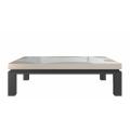 Mesa de café superior de grano de madera rectangular