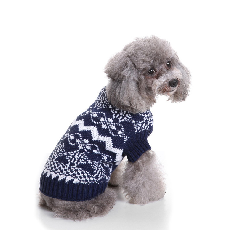 Christmas Outfit Snowflake Puppy Dog Sweater Winter Warm Clothing Dogs Halloween Costume Coat Knitting Crochet Cloth Sweater