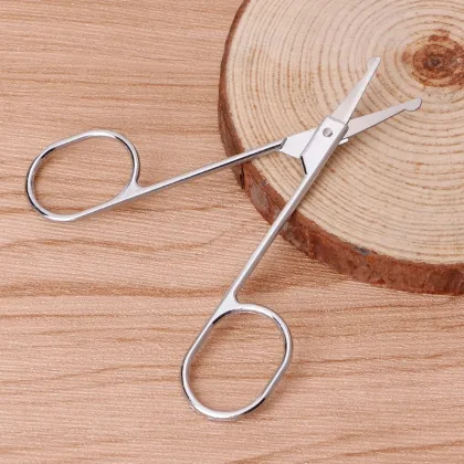 Makeup Stainless Steel Eyebrow Round Tips Scissors Facial Trimming Beauty