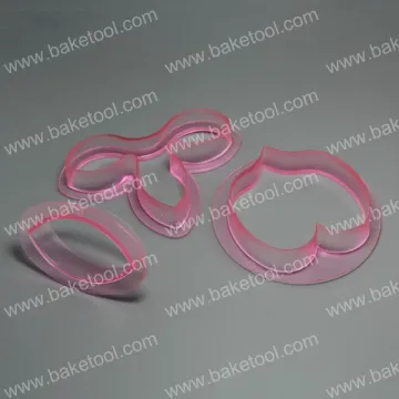 Orichid Pansy Flower Cake Press Mold Cake Stamp Set in Transperant Pink