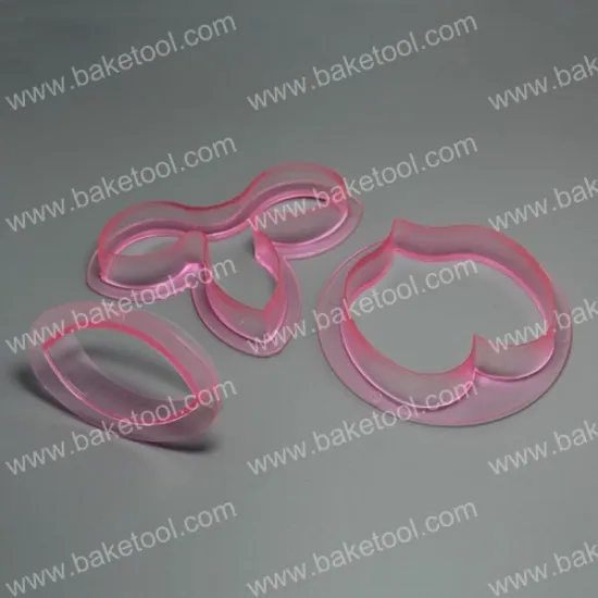 Orichid Pansy Flower Cake Press Mold Cake Stamp Set in Transperant Pink