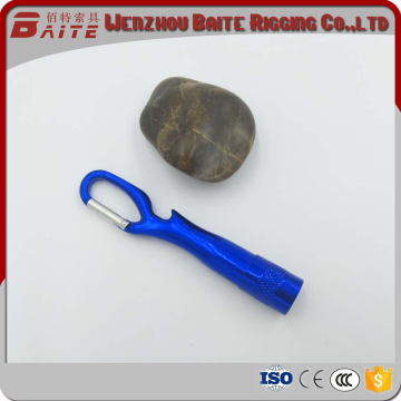 Mutifunction 6cm Torch LED Light Key chain / carabiner snap hook made in China