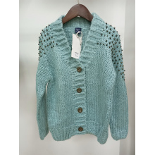 GIRL'S LIGHT GREEN ACRYLIC SWEATER
