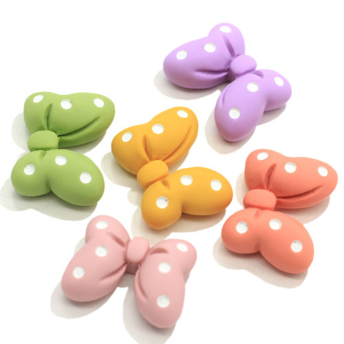 Fancy Spotted Bowknot Flat Back Beads resin cabochon For Handmade Craft Decoration Beads Charms Kids Toy Ornaments