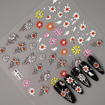 2024 Halloween Nail Stickers Set with Ghosts, Pumpkins, and Bats