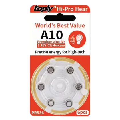 A10 Hearing Aid Battery: Button Cell Battery for Hearing Aids