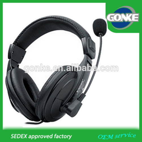 Call center headset with mini microphone , wired stereo headset for sports MP3