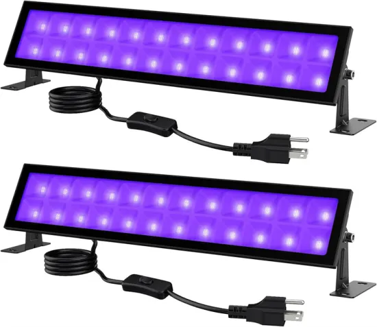 Blacklight 48Watt UV LED Lamp: 43cm Bar Wall Wash, Purple Charming Ambient Lighting - Perfect for Stage and Wedding Decorations