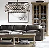 American Spencer Rectangular Chandelier 61" Matt Black Oval Dining Chandelier