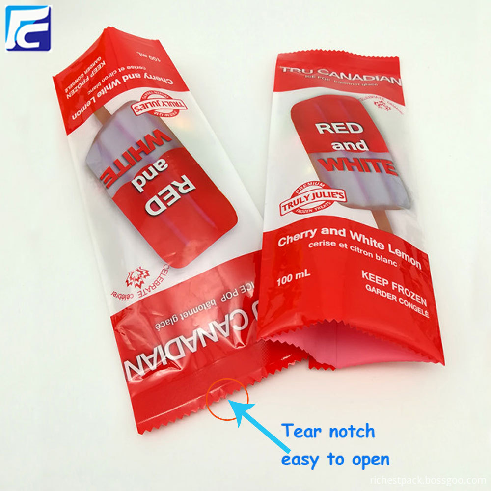 Ice pop bag packaging 