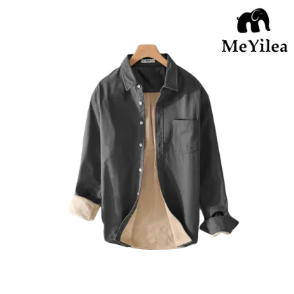 Versatile Loose-Fit Warm Shirt Jacket for Men