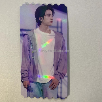 KPOP Holographic Slogan Postcards mit Hologramm -Fotokolden