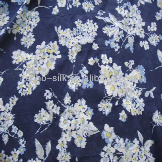 12mm silk cotton voile fabric in print