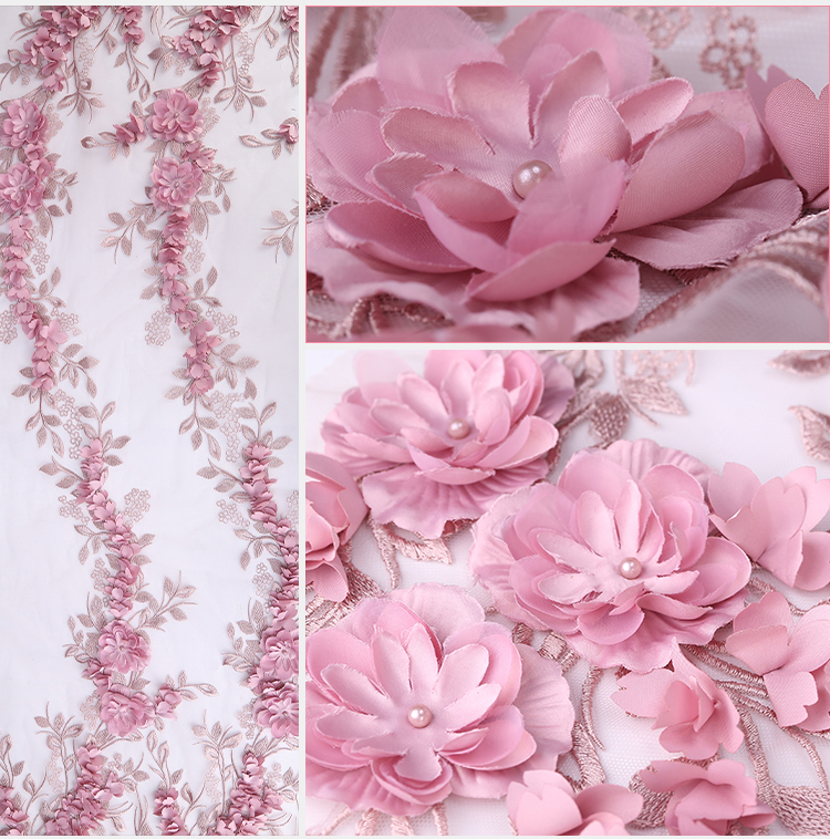 3d embroidery applique lace fabric