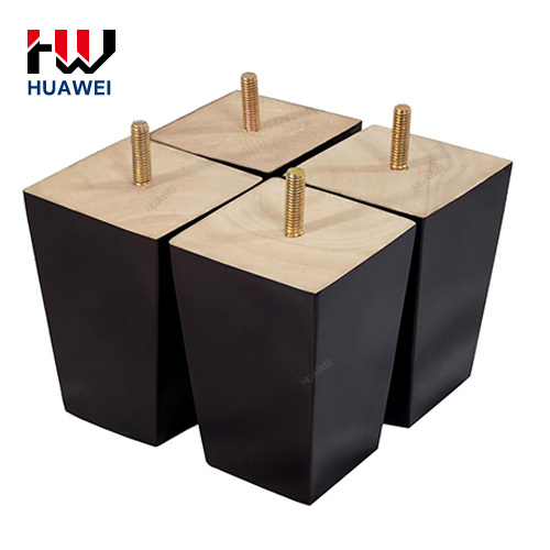 Pies de sofá de madera cuadrados, accesorios, patas de muebles para madera
