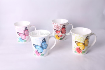 2015 Hot selling ceramic mug with butterfly design