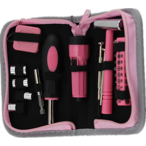 Kits de conjunto de herramientas rosa herramientas manuales profesionales para el hogar