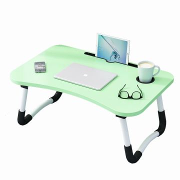 Walnut Wood Foldable Study Desk with Storage Trays
