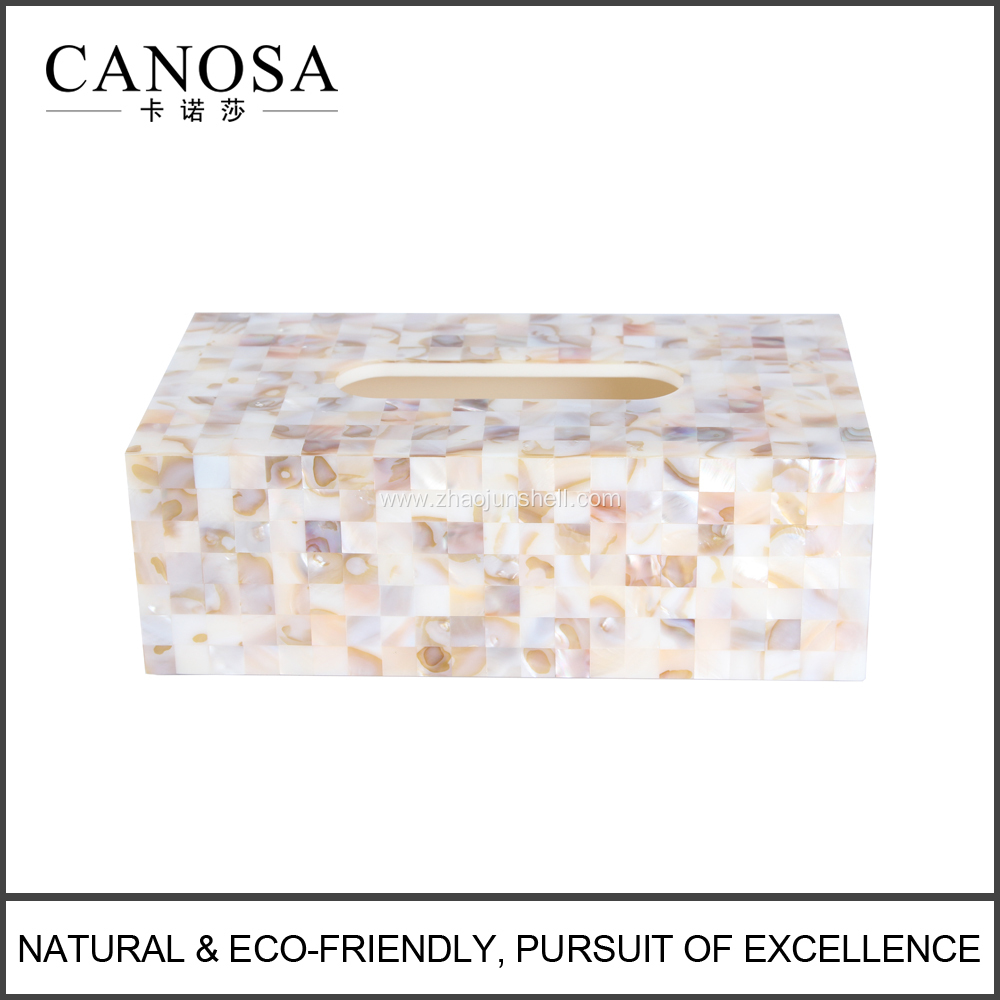 Good Quality Freshwater Shell and Resin Tissue Box