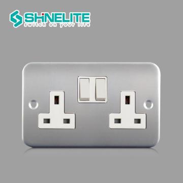 UK Wall Socket 2 gang electrical switch socket