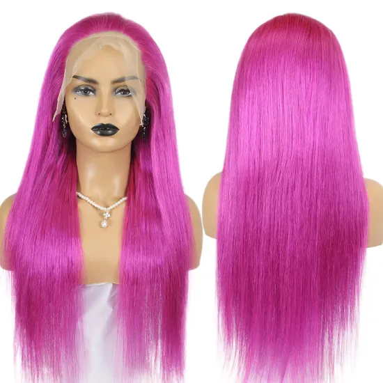 100% HUMAN HAIR  Straight 13x4 Transparent Lace Highlight Human Hair Wigs Free Sample Brazilian Human Virgin Hair
