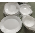 Juego de cena redondo de vidrio ópalo resistente al calor