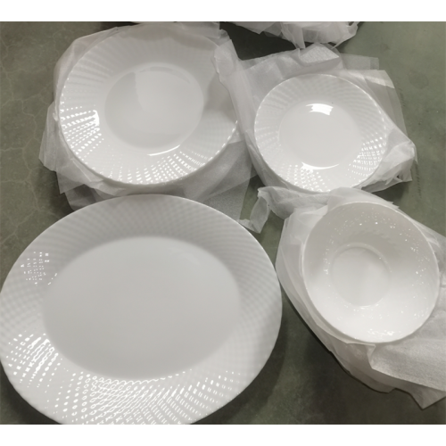 Hitzebeständiges Opalglas runder Teller Set