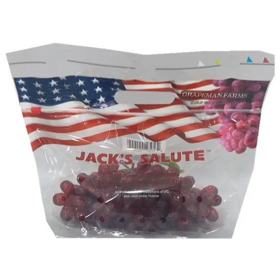 Hot Sale Recycle fruit bag custom Printing Surface Plastic Packaging Grape Bag With Vent Hole