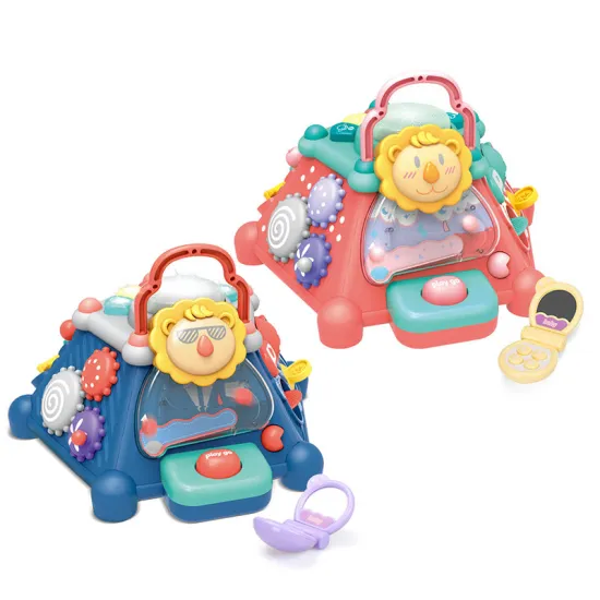 6-in-1 Busy Cube Activity Toy - Montessori Toddler Learning Hand Eye Coordination Music Set