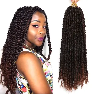 Water Wave Passion Twist Crochet Hair Pre Looped Long Bohemian Braids Curl Passion Twist Synthetic Braiding Hair Extensions