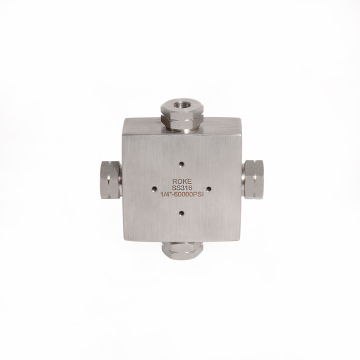 SS316 Stainless Steel Ultrahigh Pressure Cross 60000psi 1/4
