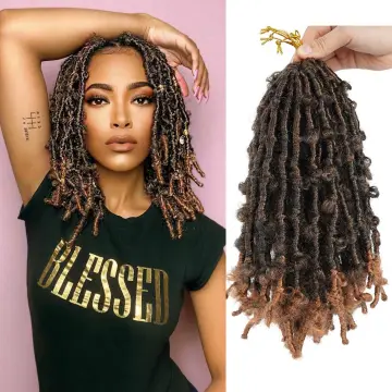 Distressed Butterfly Locs Crochet Hair 12inch Bob Distressed Crochet Faux locs Hair Pre Looped Short Black Bug Soft locs Braids
