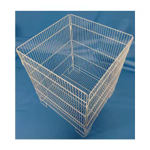 Foldable Stackable Baskets Supermarket Heavy-Duty Metal Folding Iron Cage Factory
