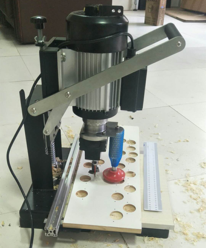 Compact Manual Hinge Boring Machine for Door Lock Installation