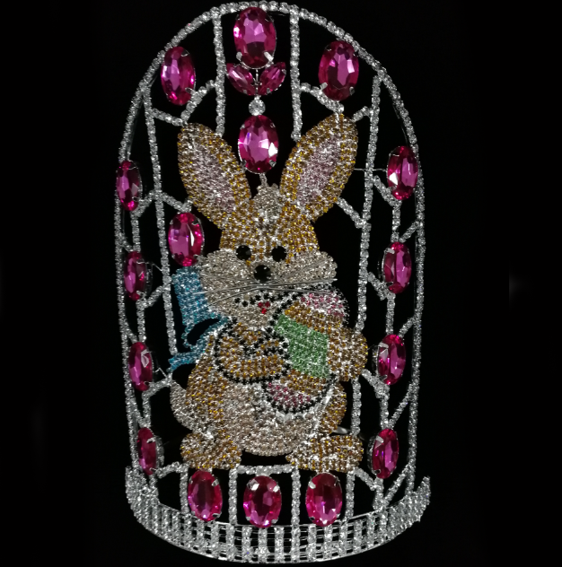 Easter Pageant Crown Egg Rabbit Rhinestone Tiara